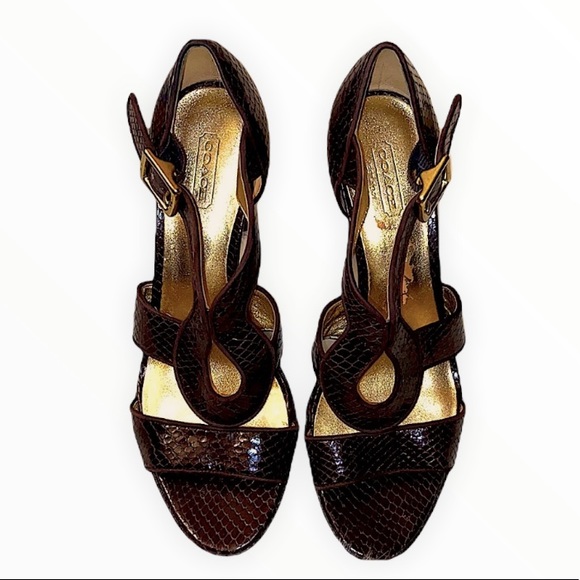 Coach Shoes - Coach Brown Ivanah High Heel Sandal Shoes